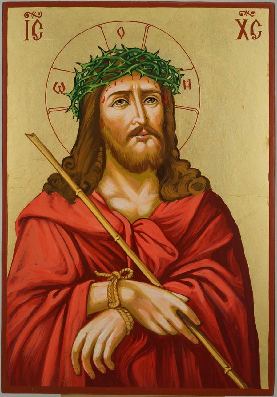 Christ the Bridegroom crowned with thorns, hands bound