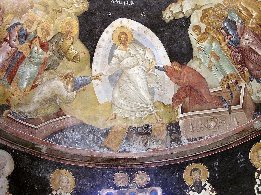 The Harrowing of Hell -- Christ raising Adam and Eve from Hades