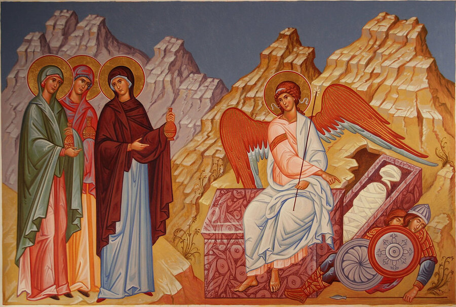 The Resurrection -- the myrrhbearing women at the empty tomb