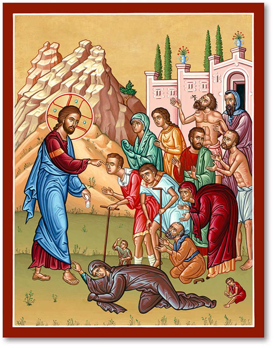 Christ Healing the Sick -- the multitude seeks to touch Him and be healed