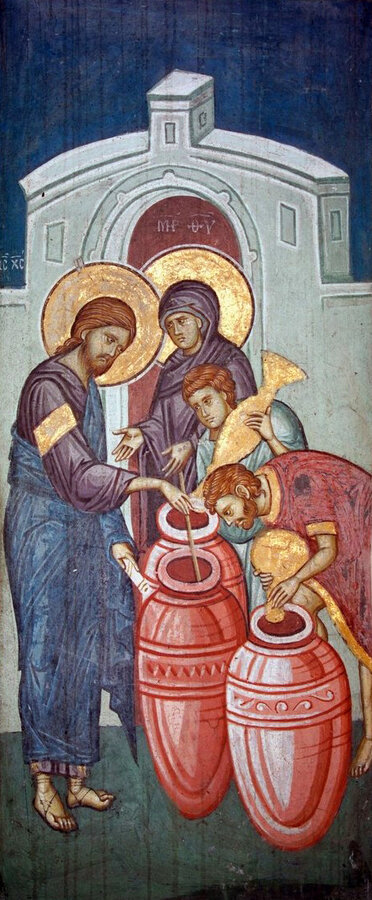The Wedding at Cana -- Christ changes water into wine at the feast